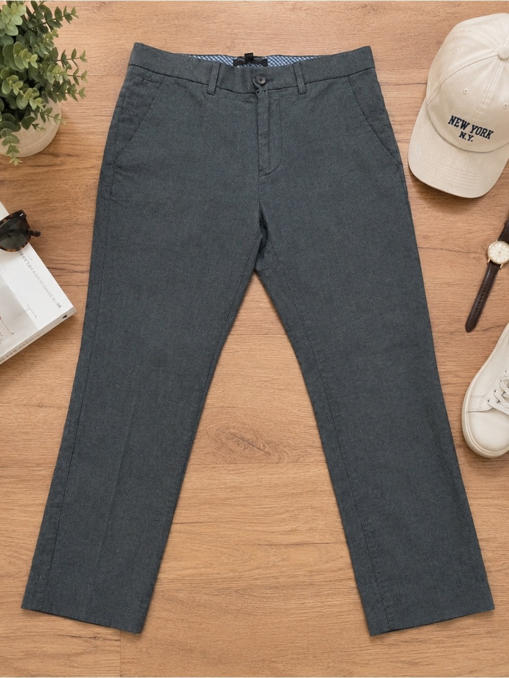 NWT Banana Republic Kentfield Charcoal 100% Cotton Pants 30x30 Slim
